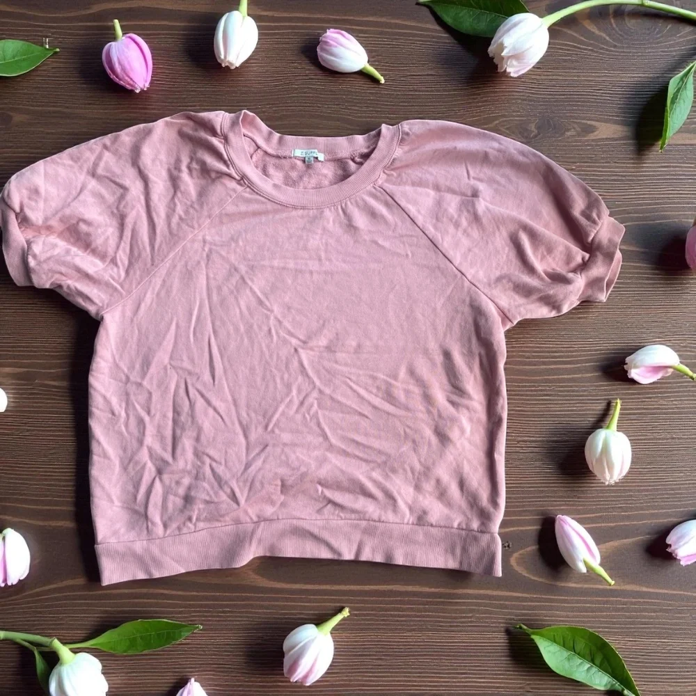 Z Supply Pink Sweatshirt Tee XL - Picture 2 of 9